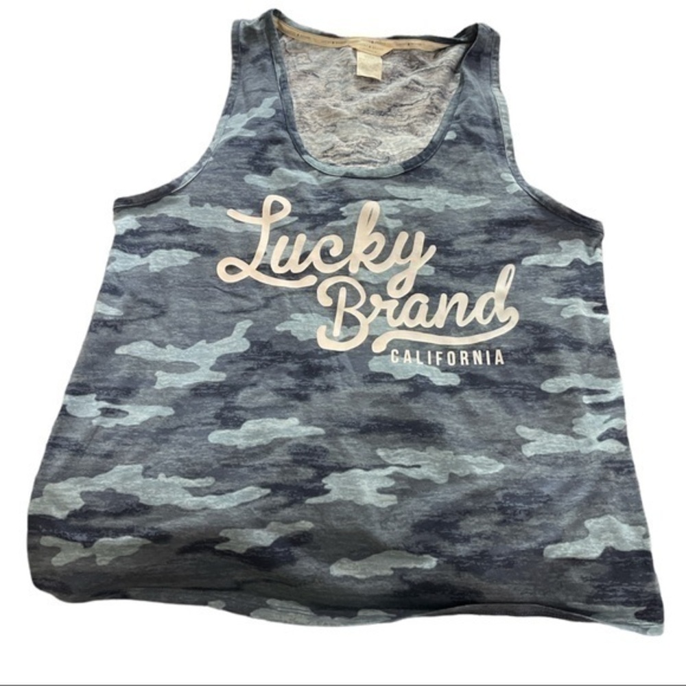 #1993 Lucky Brand Blue Camouflage Tank Top Size XL NWOT